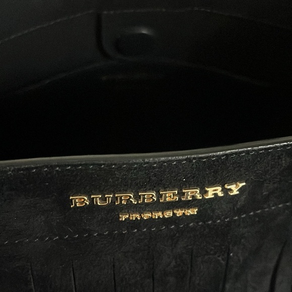 Burberry black suede bag large with fringes authentic - Picture 8 of 10